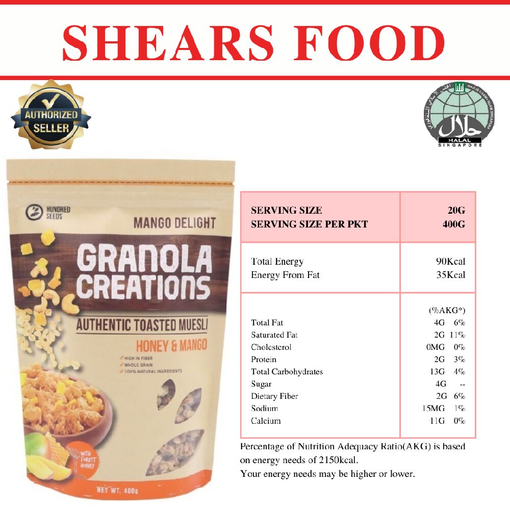 Hundred Seeds Granola Creation Ideal Mixed Cereals for Breakfast 400gms by Shears