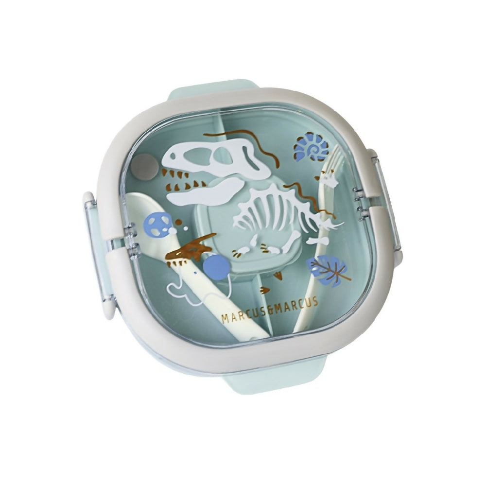 Marcus & Marcus Stainless Steel Lunch Box (2 Tier) 3 Compartments with Fork and Spoon