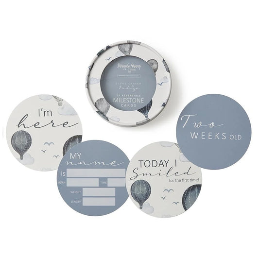 Snuggle Hunny Kids Reversible Milestone Cards (Cloud Chaser & Indigo)