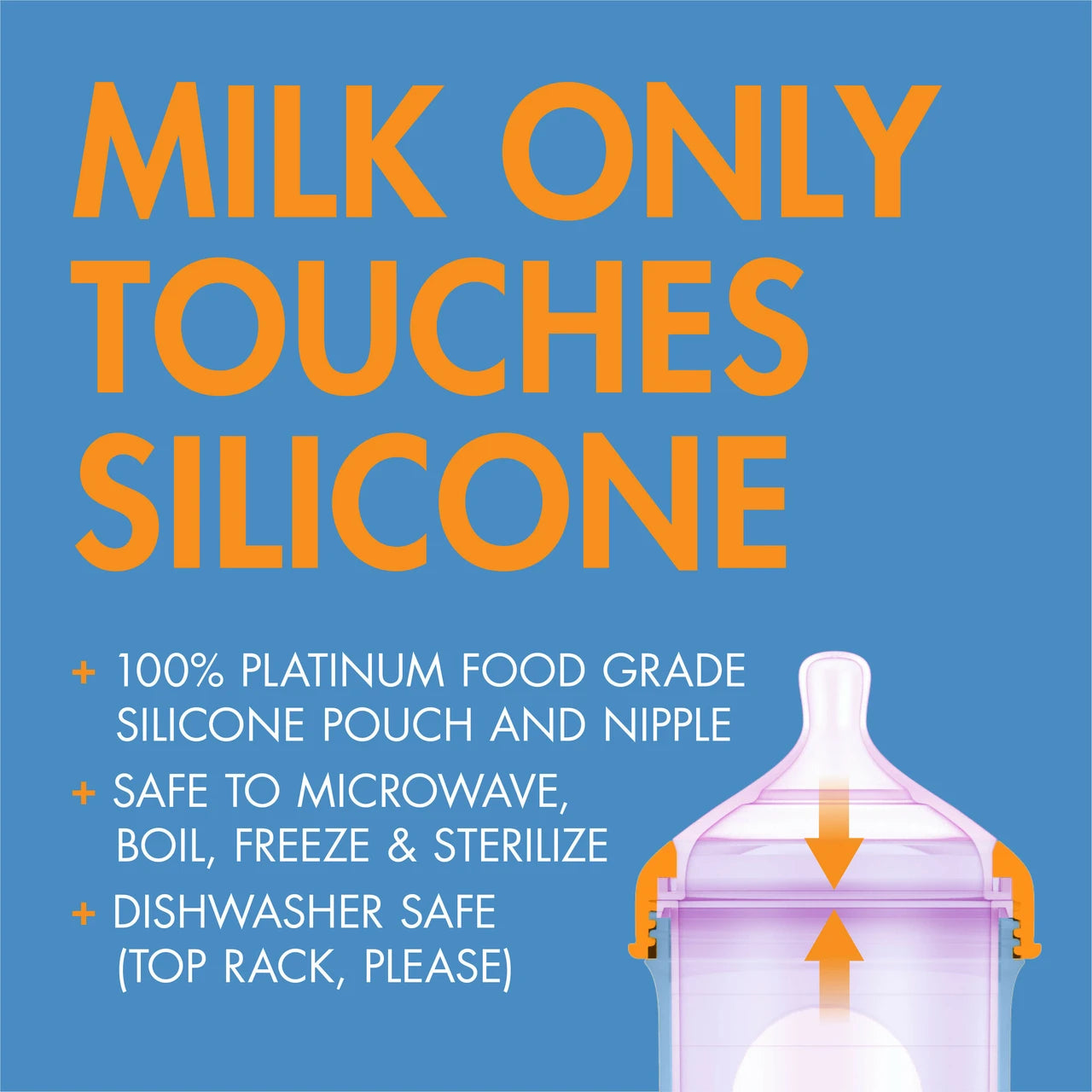 Boon NURSH SILICONE POUCH BOTTLE 8oz (Pack of 3)