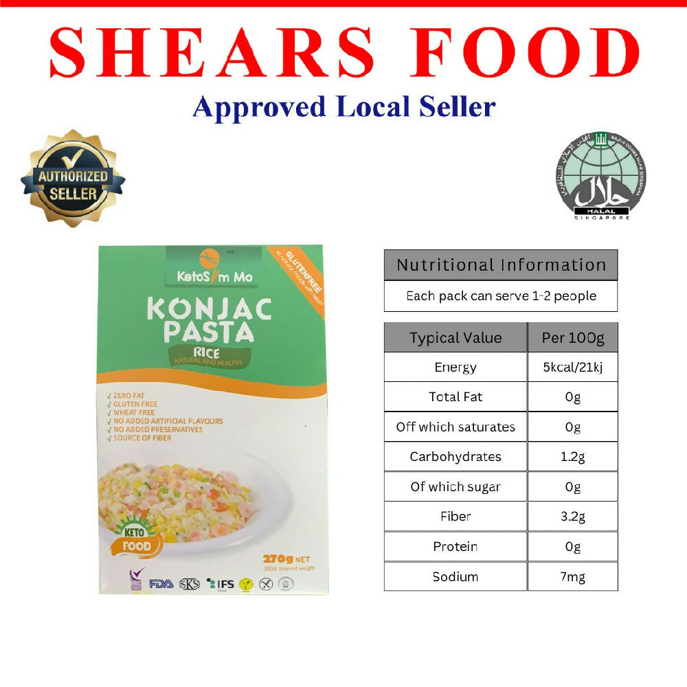 Keto Slim Mo Ideal Food for Keto in Konjac Noodles / Pasta / Rice - Halal