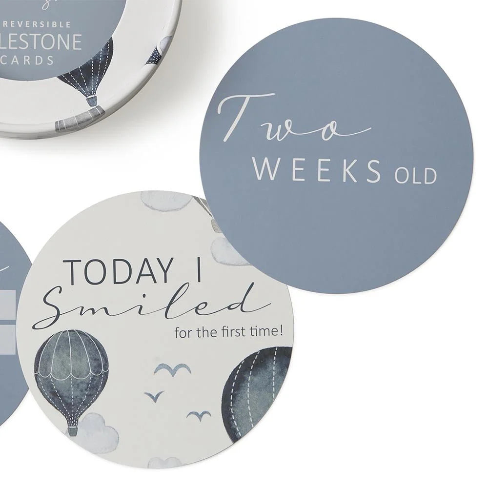 Snuggle Hunny Kids Reversible Milestone Cards (Cloud Chaser & Indigo)