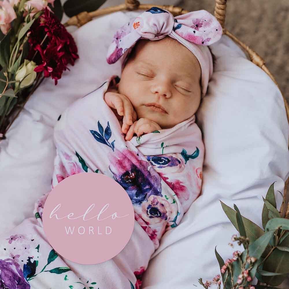 Snuggle Hunny Kids Reversible Milestone Cards (Floral Kiss & Blossom Pink)