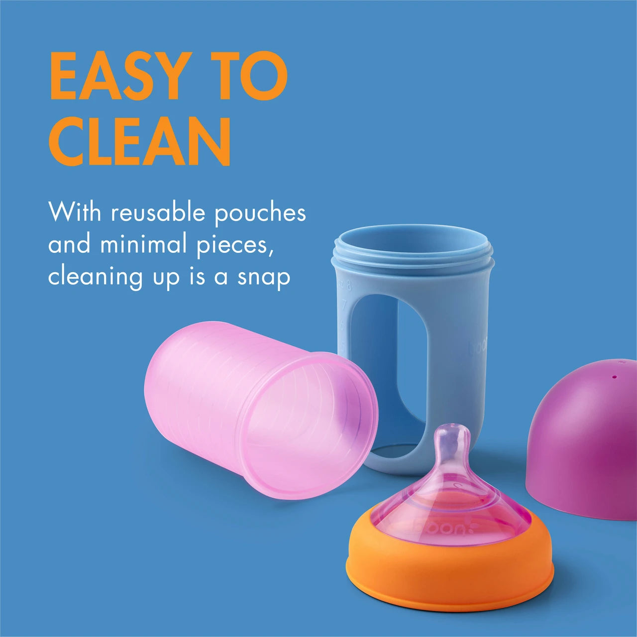 Boon NURSH SILICONE POUCH BOTTLE 8oz (Pack of 3)