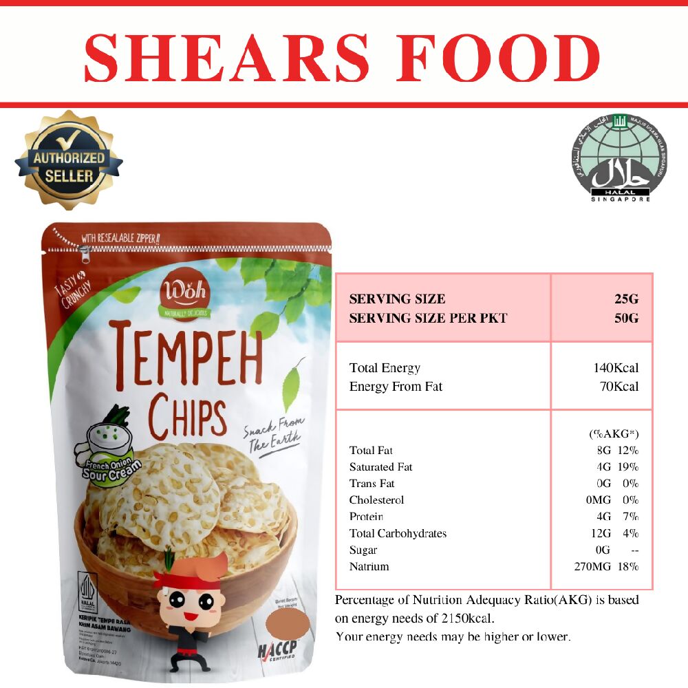 WOH Handcrafted Tempeh Chips WOH Tempe Chips by Shears 50gms