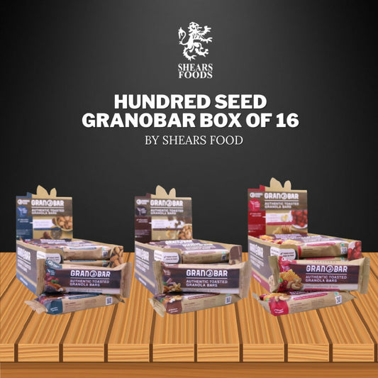 Hundred Seeds Granobar Box of 16 Ideal Cereal Bar for Breakfast by Shears