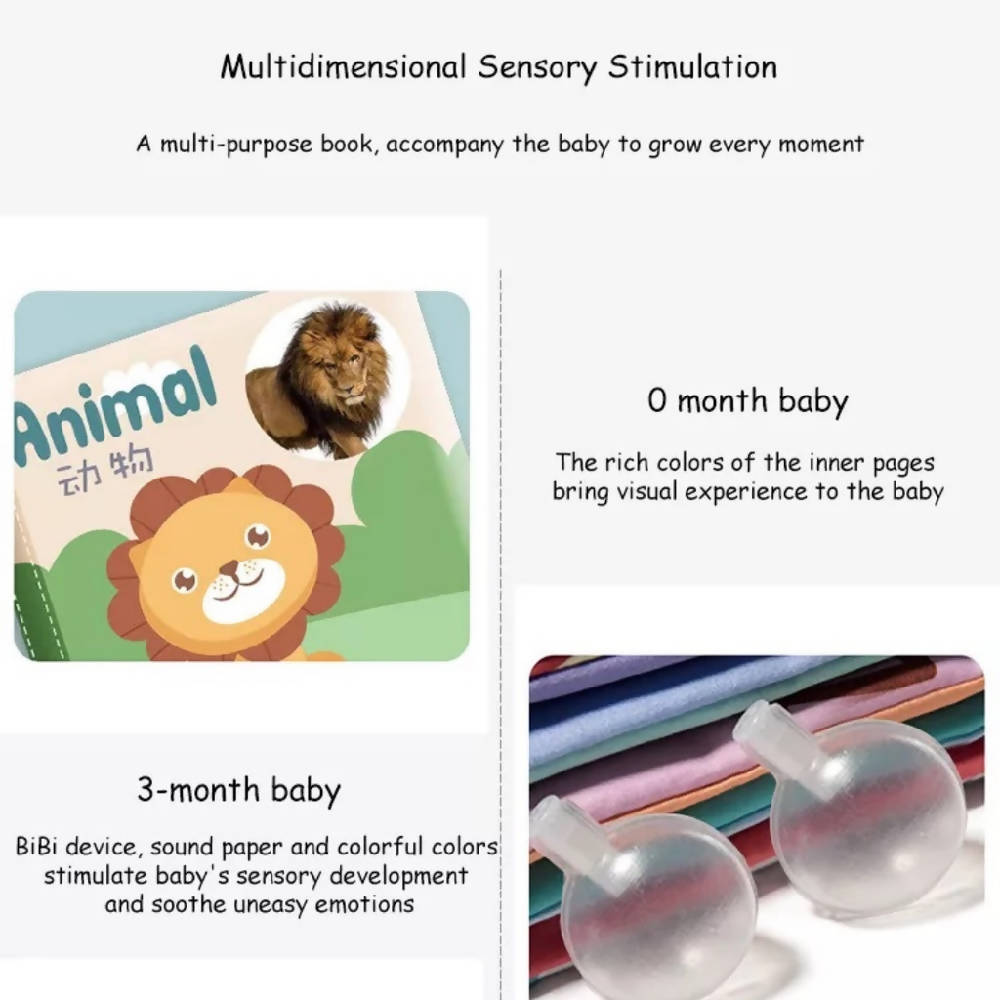 Shears Baby Cloth Book Toddler Learning Book Recognition ANIMAL - WERONE