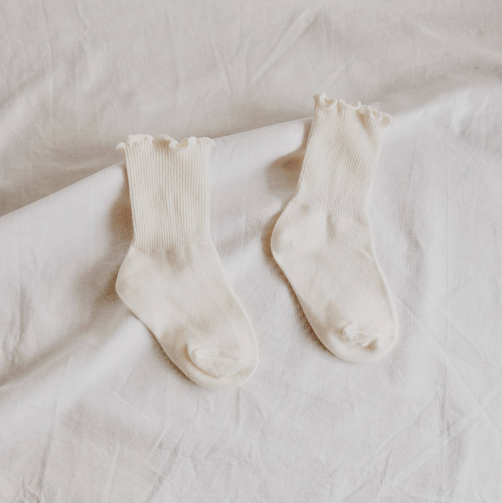 Frill Ribbed Petite Socks | Neutral (Set of 3) - WERONE