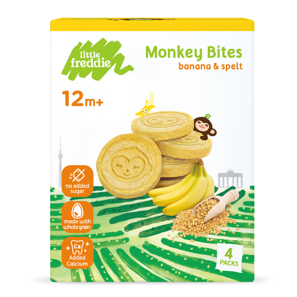 Little Freddie Organic Baby Food Monkey Bites - Banana & Spelt 80g - WERONE