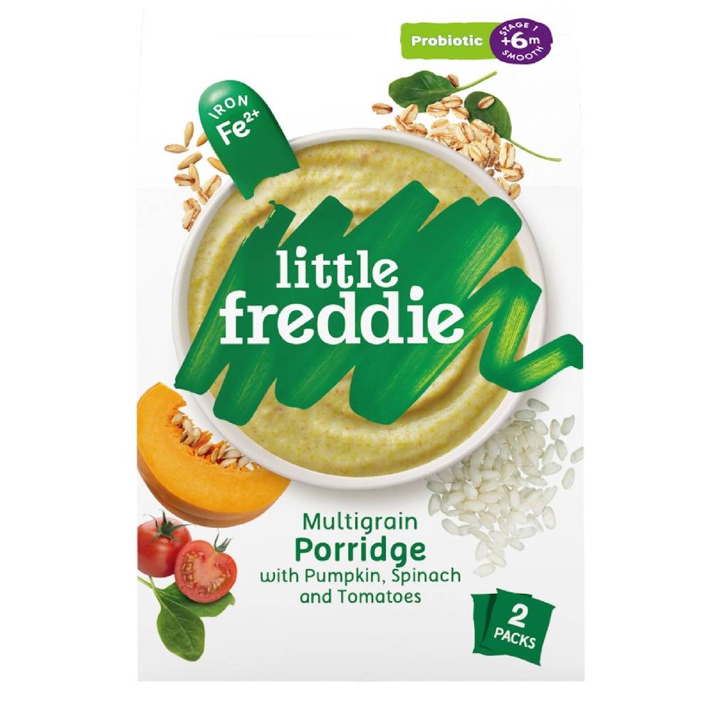 Little Freddie Multigrain Porridge with Pumpkin, Spinach and Tomatoes (Probiotic) 160g - WERONE