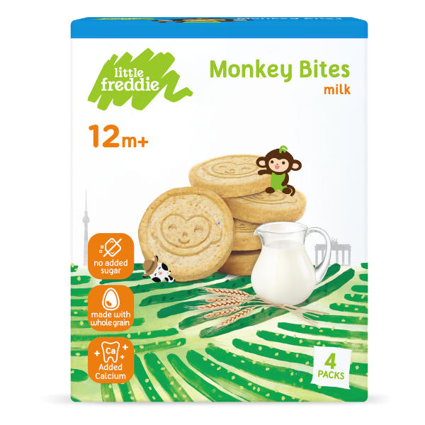 Little Freddie Organic Baby Food Monkey Bites - Milk 80g - WERONE