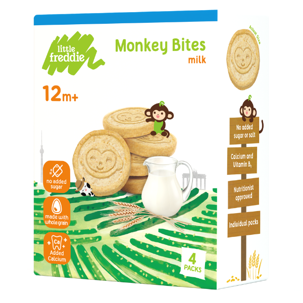 Little Freddie Organic Baby Food Monkey Bites - Milk 80g - WERONE