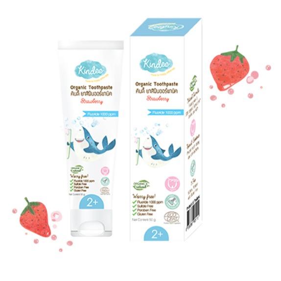 Kindee Organic Strawberry Toothpaste 1000 PPM (2y +) 50g - WERONE