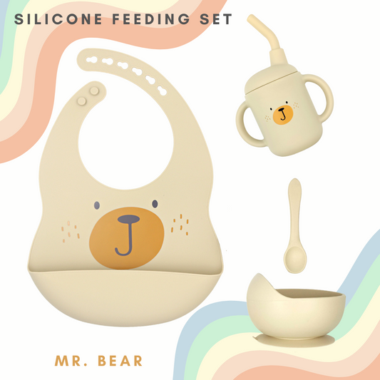 Animal Buddy Silicone Feeding Gift Set - Mr. Bear