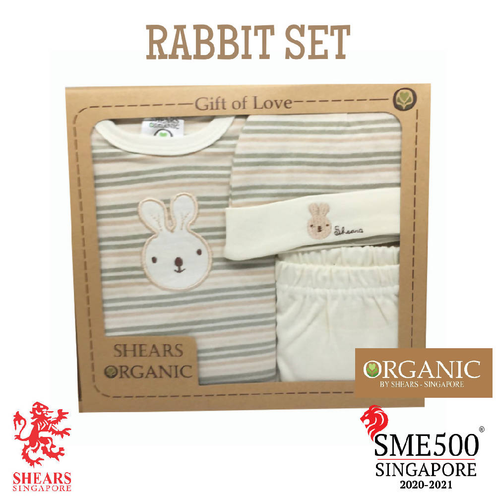 Shears Gift Set Organic 3 PCS Clothing GiftSet Rabbit SGO3CPCR - WERONE