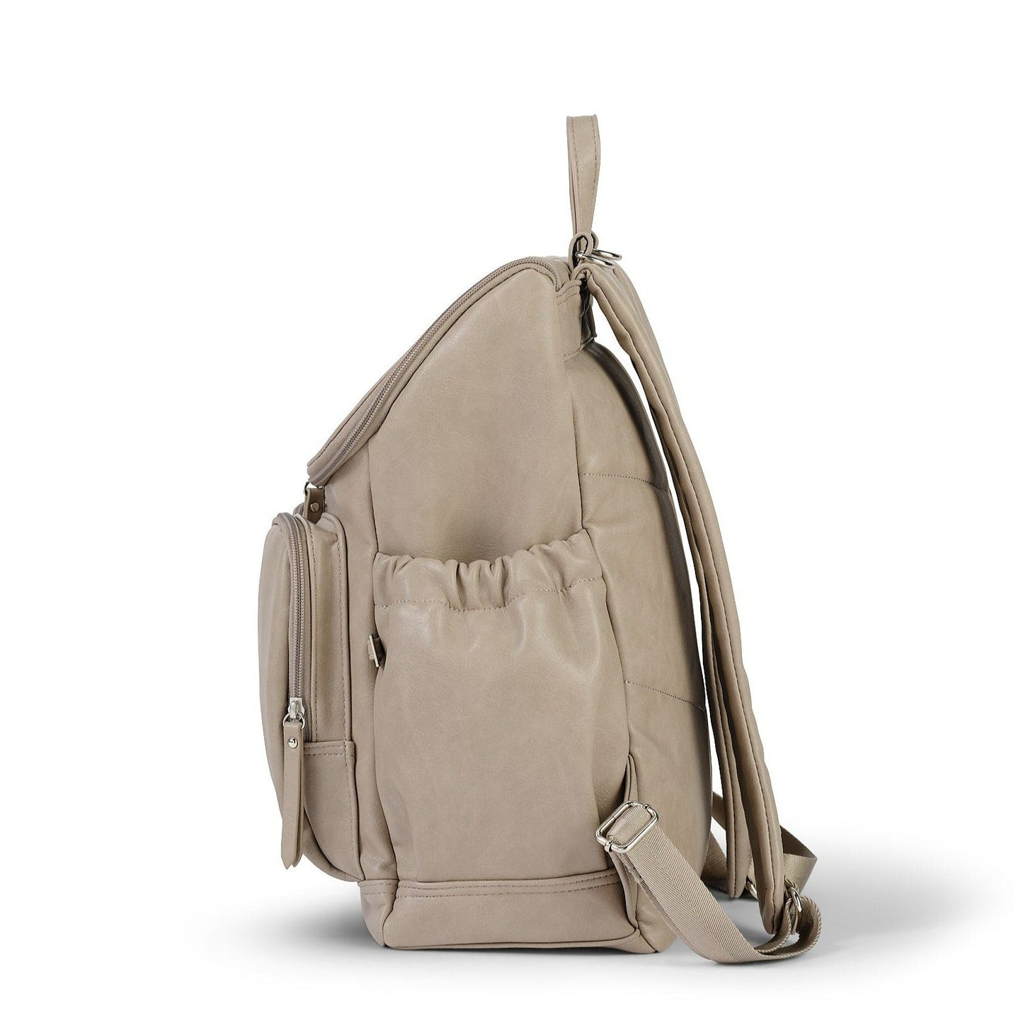 Signature Diaper Backpack - Taupe Vegan Leather