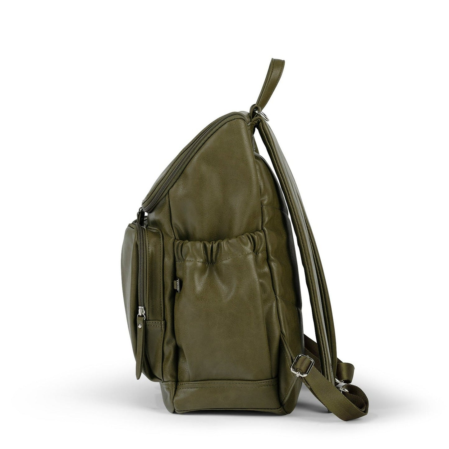 Signature Diaper Backpack - Olive Vegan Leather