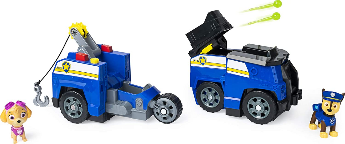 Paw Patrol 6056714 Chase Split-Second 2-in-1 Transforming Police Cruiser Vehicle with 2 Collectible Figures - WERONE