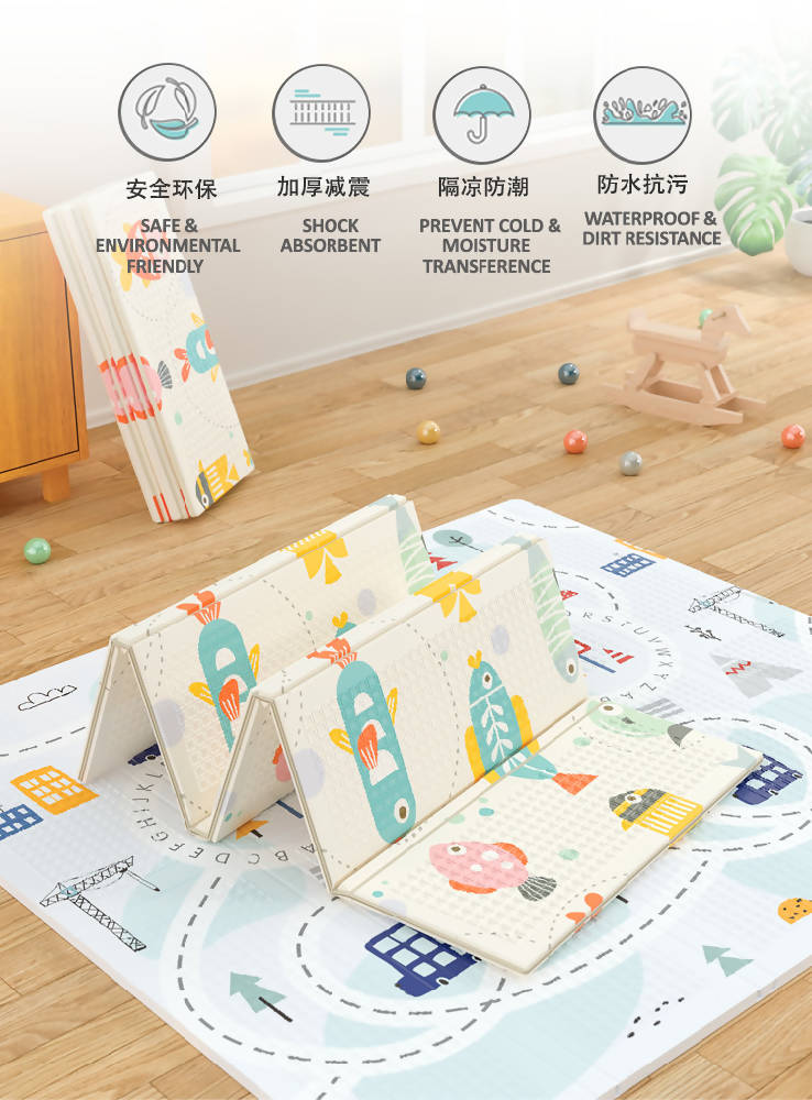 Shears Baby Playmat Foldable Mat XPE Soft Floor Mat HAVE A NICE DAY 180CMx200CMx2CM - WERONE