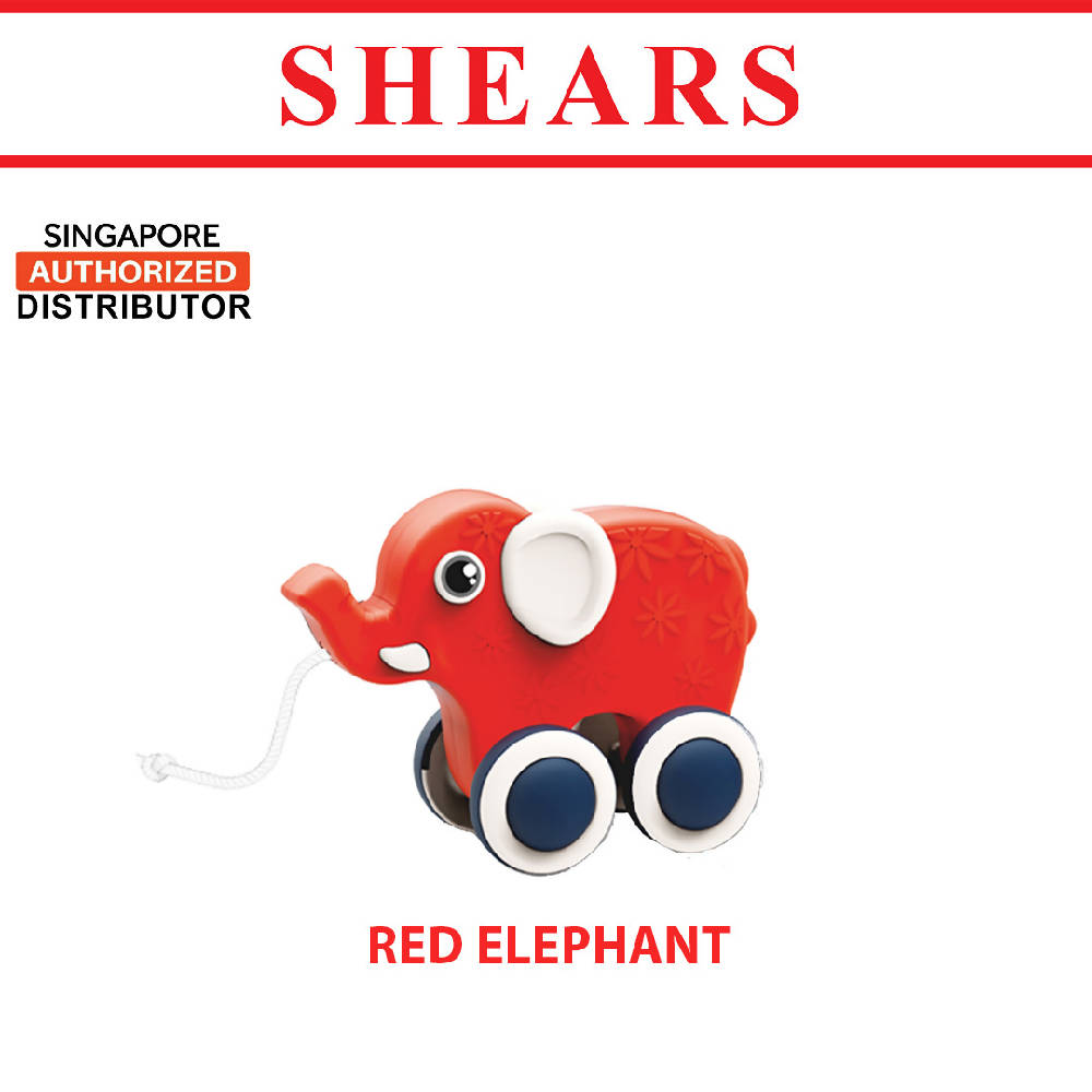 Shears Baby Pull Toy Toddler Pull Drag Toy Red Elephant - WERONE