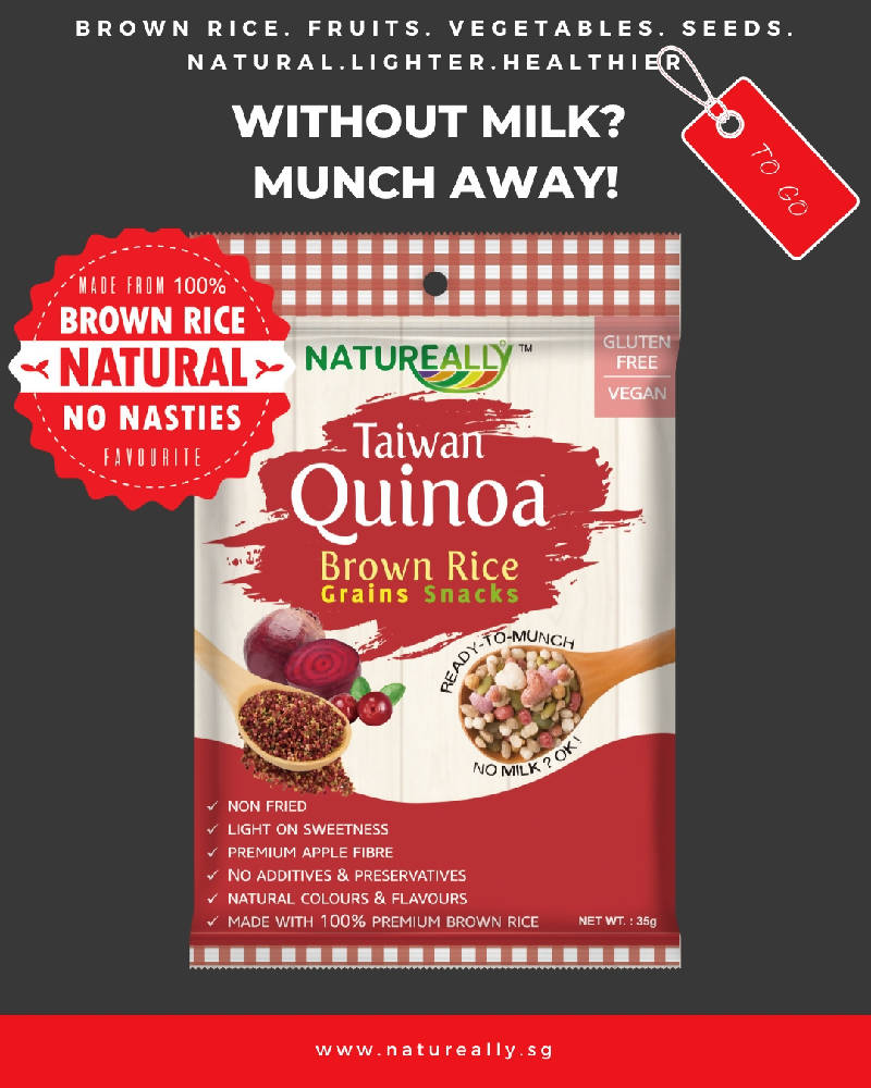 Value Pack Of 6x35g NATUREALLY™ Brown Rice and Red Quinoa Grains Snacks Cereal (Gluten Free) - WERONE