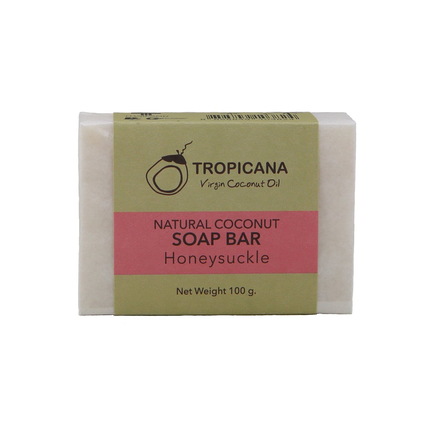 Tropicana Organic Cold Pressed ( Application) Natural Coconut Oil  Soap Bar - Honeysuckle - 100g - WERONE