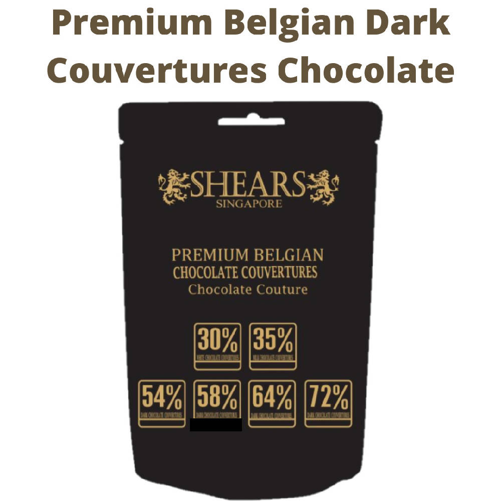 Shears Chocolate B58 Premium Belgian Dark Couverture Chocolate 500G SC5B58 - WERONE
