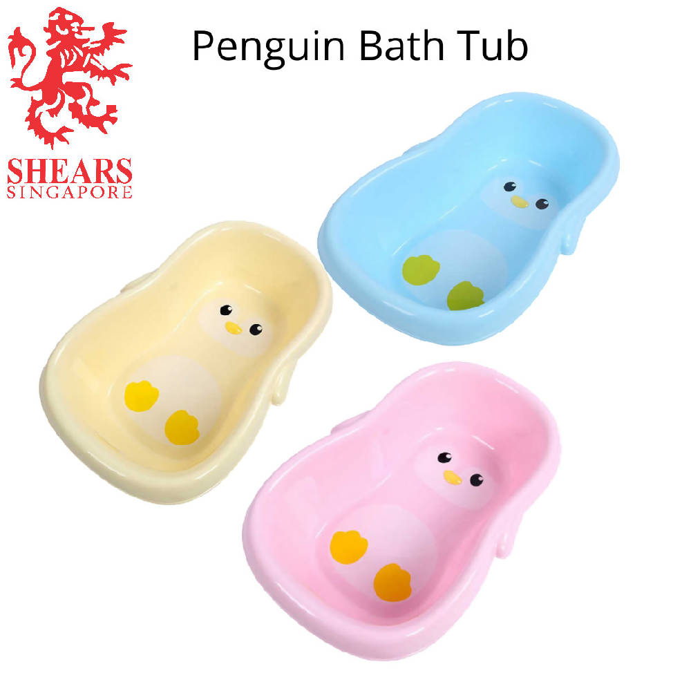 Shears Baby Penguin Shape Bath Tub Baby Bathing Safe BPA Free SBT019 BLUE - WERONE