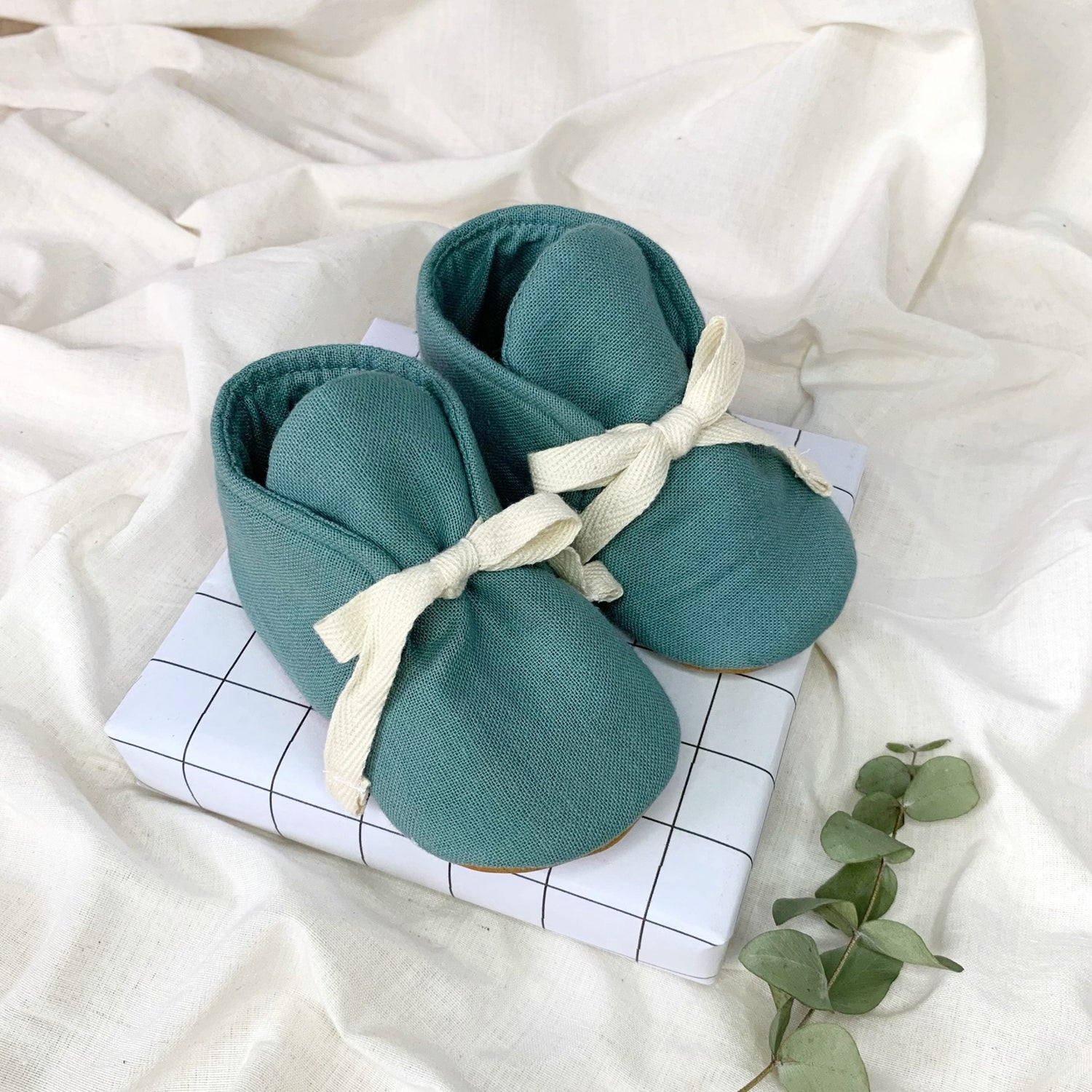 Organic Cotton Mini Shoes - Sea Green - WERONE