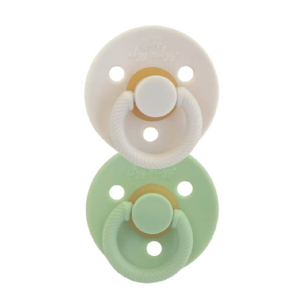 Itzy Soother™ Natural Rubber Pacifier - 0-6M - 2 Pack - Mint + White - WERONE