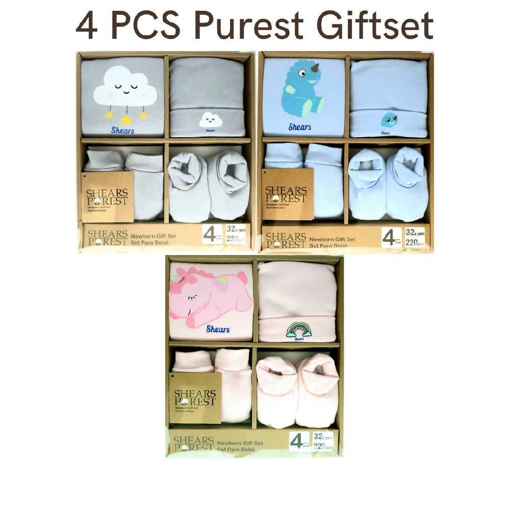 Shears Purest Gift Set 4 PCS Baby Gift Set Grey Cloud SGP4GC - WERONE
