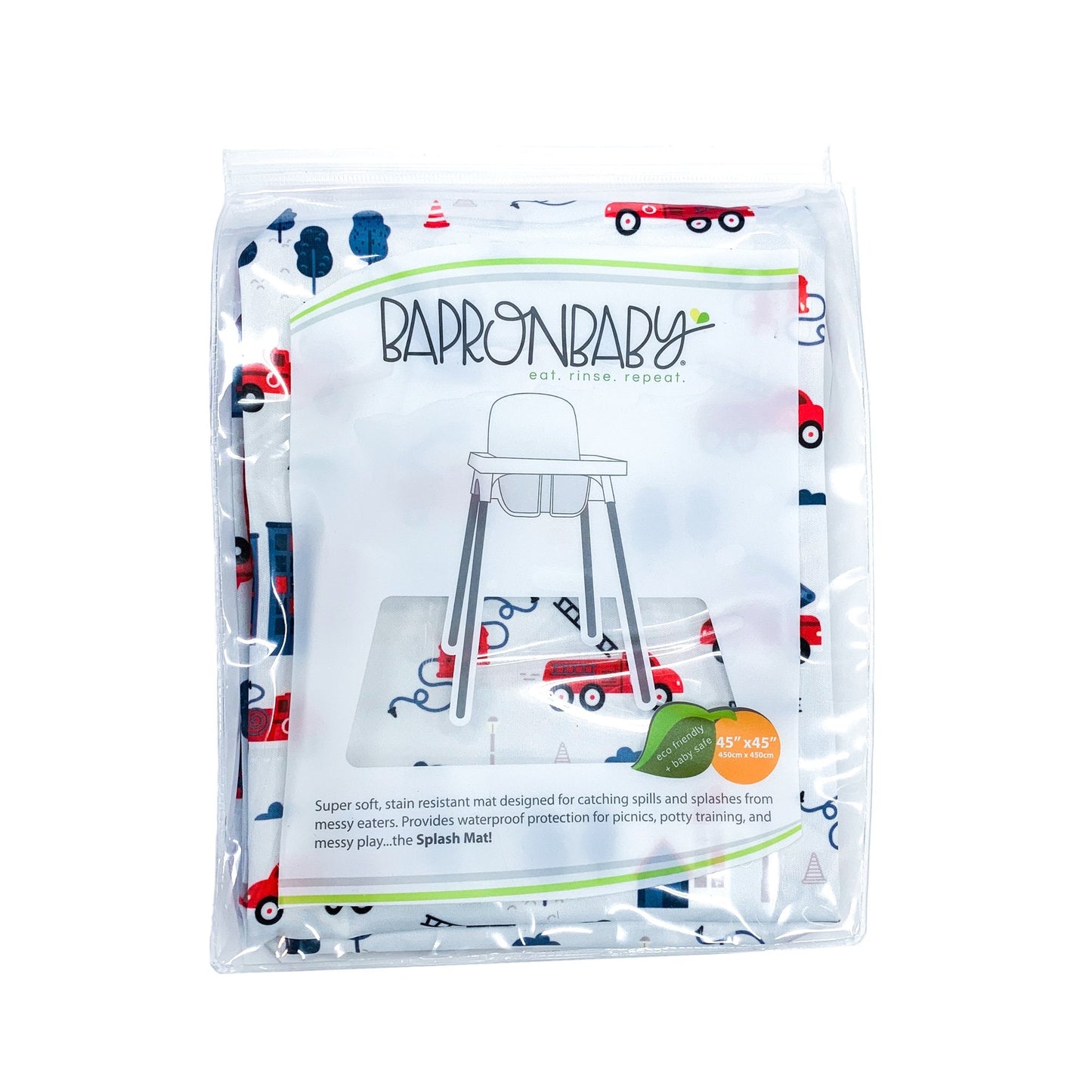 Be Brave - Firefighter Splash Mat - A Waterproof Catch-All for Highchair Spills and More! - WERONE