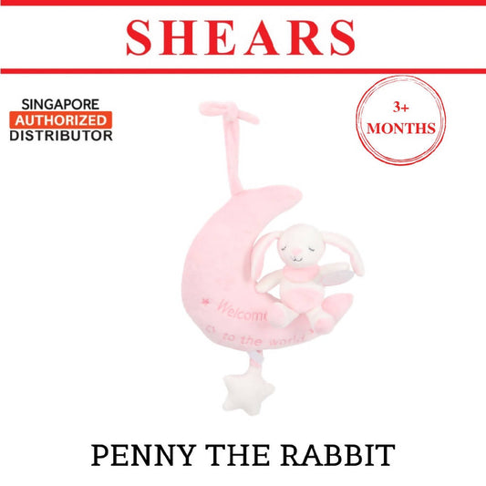 Shears Baby Toy Toddler Soft Toy Musical Pull String PENNY THE MOON RABBIT - WERONE