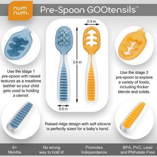 NumNum Pre-Spoon GOOtensils 2 Pack (Rosebud + Frosty Lilac) - WERONE