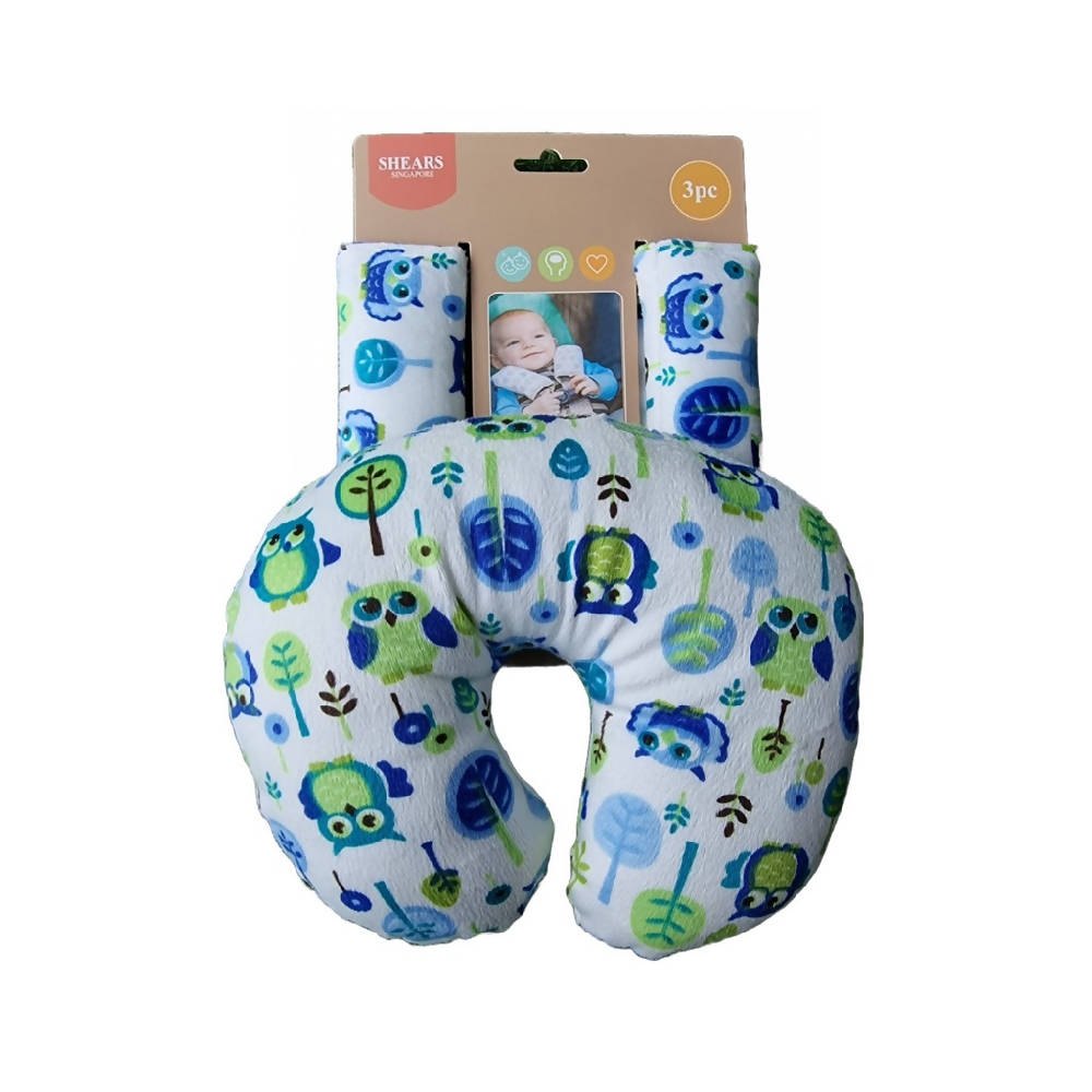 Shears Baby Neck Support Pillow and Seat Belt Covers OWL - WERONE