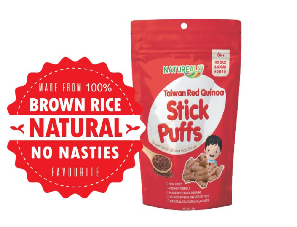 NATUREALLY™ Taiwan Red Quinoa Stick Puffs (No Sugar, Salt, MSG and Oil Added) 25g - WERONE