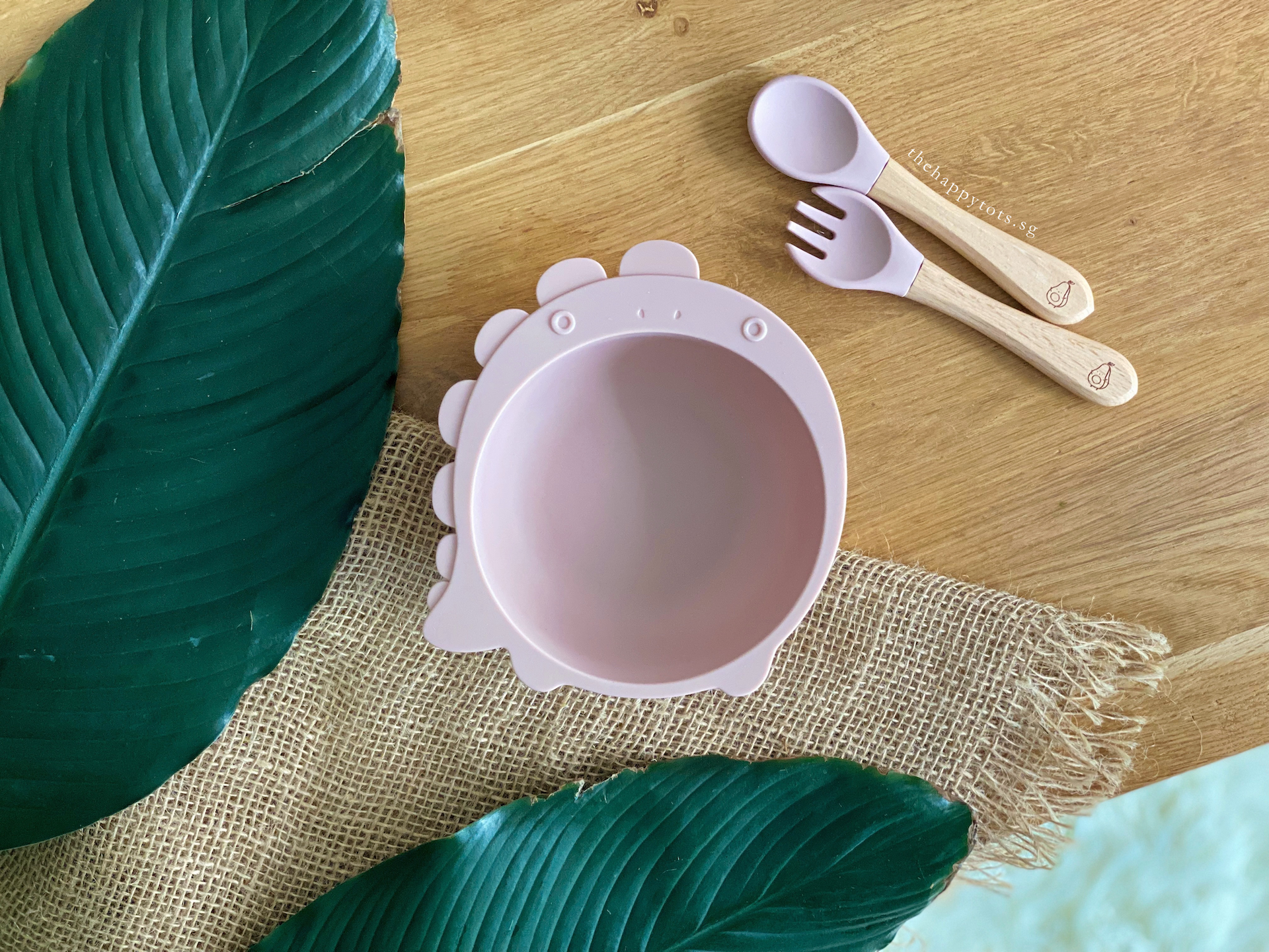 Chompy Dinosaur Bowl & Cutlery Set - Sage - WERONE