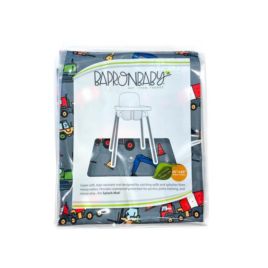 Construction Zone Splash Mat - A Waterproof Catch-All for Highchair Spills and More! - WERONE