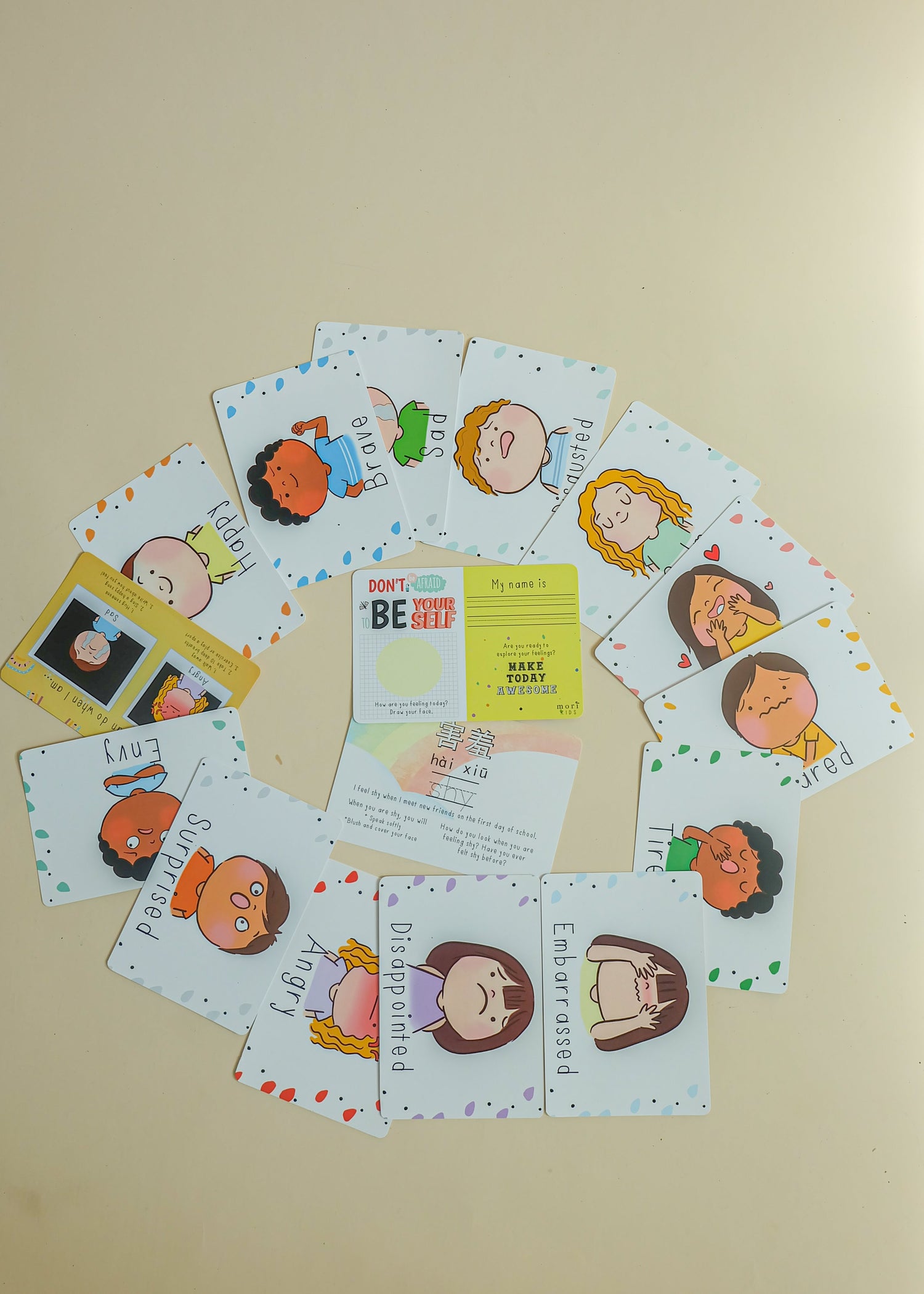 Kids Emotions Rewritable Flashcards + Drawstring Pouch - WERONE