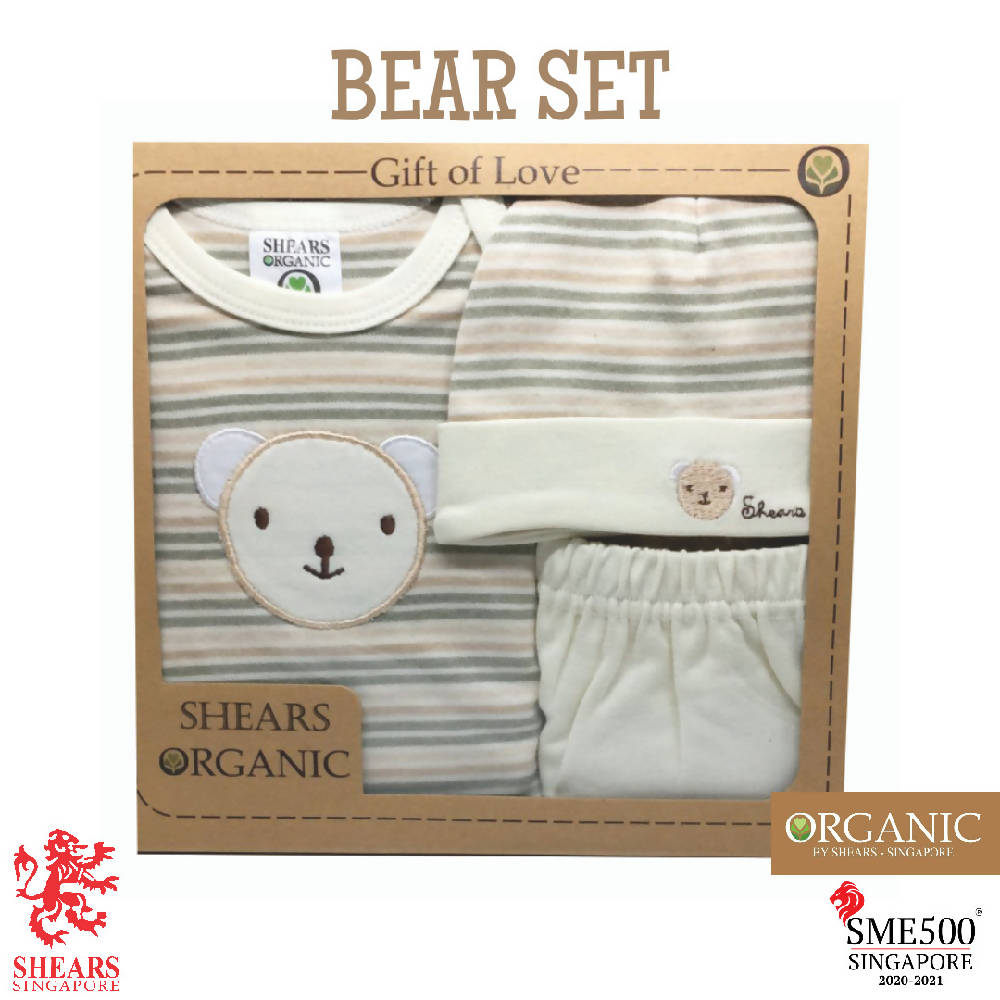 Shears Gift Set Organic 3 PCS Clothing GiftSet Bear SGO3CPCB - WERONE