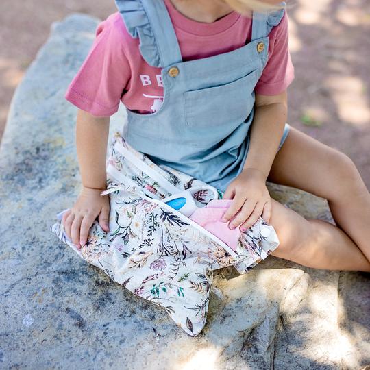 Delilah Floral - Waterproof Wet Bag (For mealtime, on-the-go, and more!) - WERONE