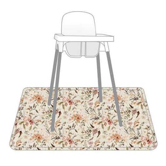 Delilah Floral Splash Mat - A Waterproof Catch-All for Highchair Spills and More! - WERONE
