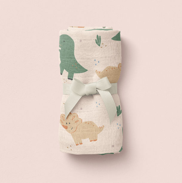 "Dinosaurs" Muslin Swaddle - WERONE