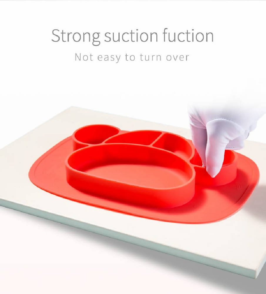 Shears Baby Plate Food Grade Silicone Place Mat Red Monkey - WERONE