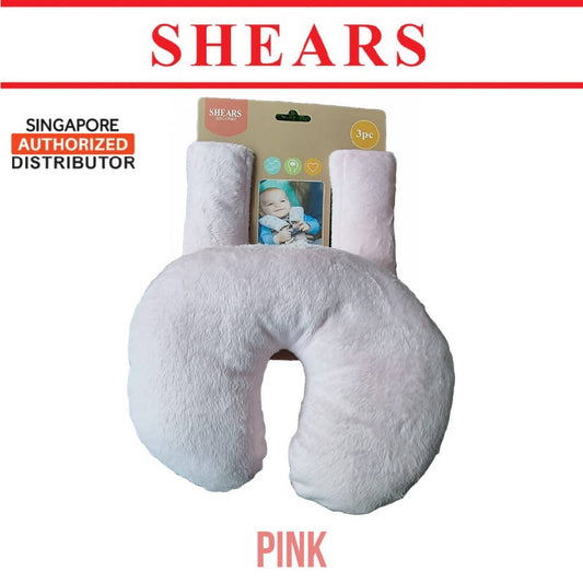 hears Baby Neck Support Pillow and Seat Belt Covers PLAIN PINK - WERONE