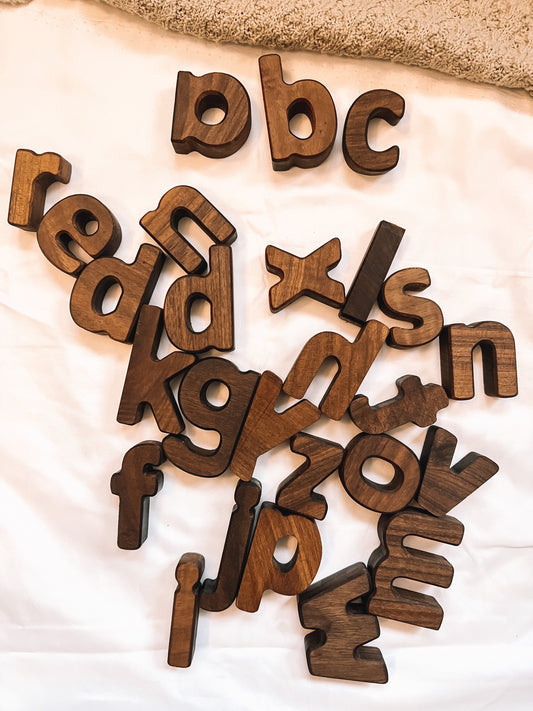 Walnut Letters (A -Z) - Lowercase Letters - WERONE