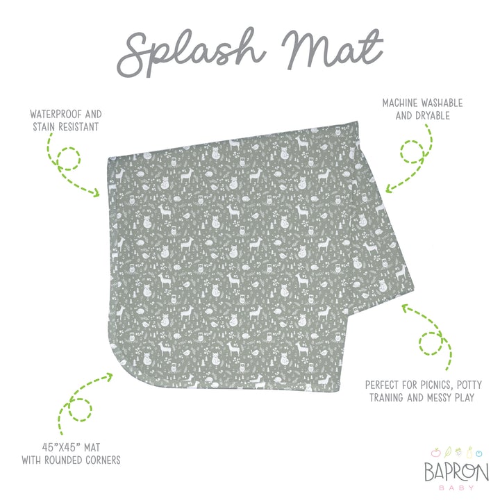 Forest Friends Splash Mat - A Waterproof Catch-All for Highchair Spills and More! - WERONE