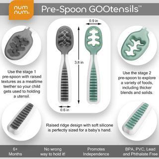 NumNum Pre-Spoon GOOtensils 2 Pack (Rosebud + Frosty Lilac) - WERONE