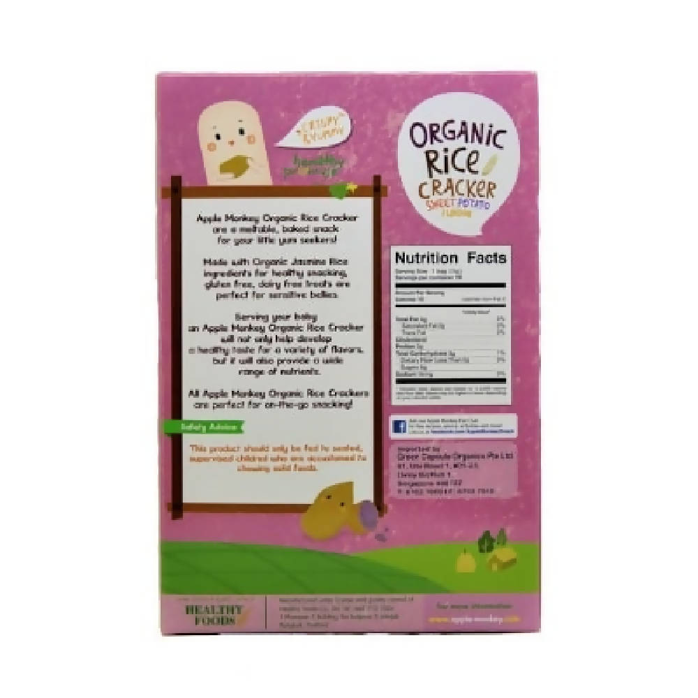 Apple Monkey Organic Rice Cracker - Sweet Potato 30g  (10x3g) - WERONE