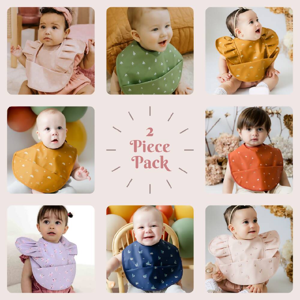 (2 Piece Pack) Snuggle Hunny Kids Waterproof Snuggle Bib